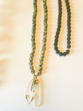 Load image into Gallery viewer, Dalmatian Jasper, Black Onyx & Crystal Quartz Mala Necklace