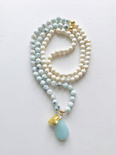 Load image into Gallery viewer, Amazonite, Sesame Jasper & Heart Locket Mala