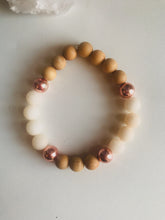 Load image into Gallery viewer, Peach Jade & Rosewood Mala Bracelet