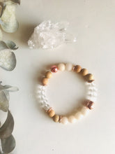 Load image into Gallery viewer, Peach Jade, Agate & Rosewood Mala Bracelet