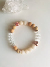 Load image into Gallery viewer, Peach Jade, Agate & Rosewood Mala Bracelet