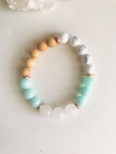 Load image into Gallery viewer, Amazonite White Howlite & Rosewood Mala Bracelet