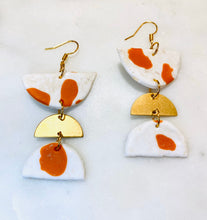 Load image into Gallery viewer, Oranges Polymer Clay & Brass Earrings