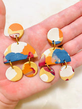 Load image into Gallery viewer, Earthtone Polymer Clay & Brass Earrings