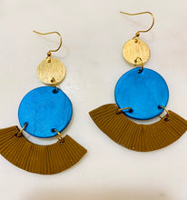 Load image into Gallery viewer, Earthtone Polymer Clay & Brass Earrings