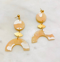 Load image into Gallery viewer, Blush and Whites Polymer Clay Earrings