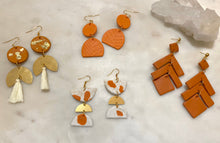 Load image into Gallery viewer, Oranges Polymer Clay & Brass Earrings