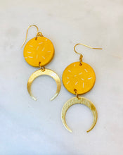 Load image into Gallery viewer, Tans and Pinks Polymer Clay & Brass Earrings