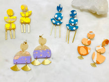 Load image into Gallery viewer, Summer Colours Polymer Clay & Brass Earrings