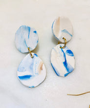Load image into Gallery viewer, Blues Brass & Clay Earrings