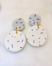 Load image into Gallery viewer, Blues Brass & Clay Earrings