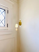 Load image into Gallery viewer, Brass Crystal Quartz and Mother of Pearl Wall Hanging