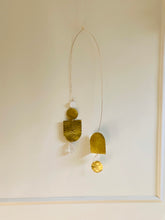 Load image into Gallery viewer, Brass Crystal Quartz and Mother of Pearl Wall Hanging