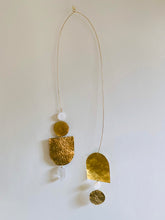 Load image into Gallery viewer, Brass Crystal Quartz and Mother of Pearl Wall Hanging