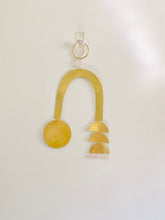 Load image into Gallery viewer, Brass and Rose Quartz Rainbow Wallhanging