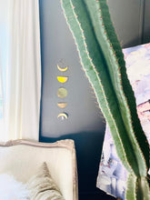 Load image into Gallery viewer, Brass and Crystal Quartz Moonphases Wallhanging