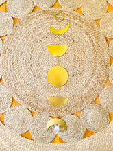 Load image into Gallery viewer, Brass and Crystal Quartz Moonphases Wallhanging