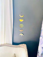 Load image into Gallery viewer, Brass and Crystal Quartz Moonphases Wallhanging