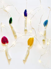 Load image into Gallery viewer, Agate Tassel Ornament - 3 Pack