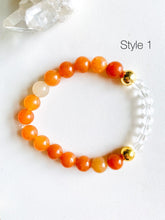 Load image into Gallery viewer, Orange Aventurine & Crystal Quartz Bracelet