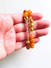 Load image into Gallery viewer, Orange Aventurine & Crystal Quartz Bracelet
