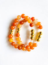 Load image into Gallery viewer, Orange Aventurine & Crystal Quartz Bracelet