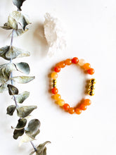 Load image into Gallery viewer, Orange Aventurine & Crystal Quartz Bracelet