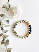 Load image into Gallery viewer, Picture Jasper & Crystal Quartz Mala Bracelet