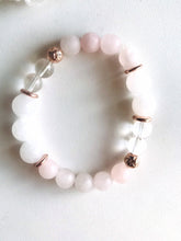 Load image into Gallery viewer, Rose Quartz, Crystal Quartz & Agate Bracelet