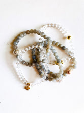 Load image into Gallery viewer, Labradorite or Crystal Quartz Stretch Bracelet