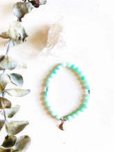 Load image into Gallery viewer, Amazonite Stretch Bracelet with Moon Charm