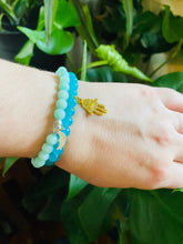 Load image into Gallery viewer, Amazonite Stretch Bracelet with Moon Charm
