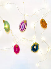 Load image into Gallery viewer, Agate & Snowflake Charm Ornament - 3 Pack