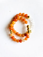 Load image into Gallery viewer, Orange Aventurine & Crystal Quartz Bracelet