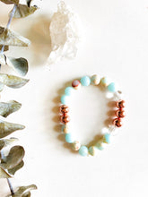 Load image into Gallery viewer, Picture Jasper & Crystal Quartz Mala Bracelet