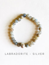 Load image into Gallery viewer, Labradorite or Crystal Quartz Stretch Bracelet