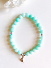 Load image into Gallery viewer, Amazonite Stretch Bracelet with Moon Charm
