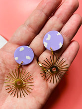 Load image into Gallery viewer, Purple Starburst Stud Earrings