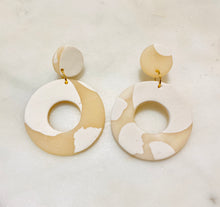Load image into Gallery viewer, Blush & White Hoop Stud Earrings