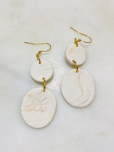 Load image into Gallery viewer, White ‘Marble’ Dangle Earrings