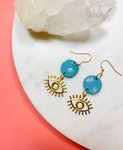 Load image into Gallery viewer, Blue Evil Eye Earrings
