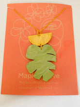 Load image into Gallery viewer, Chartreuse ‘Marble’ & Brass Moonphases Necklace
