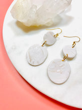 Load image into Gallery viewer, White ‘Marble’ Dangle Earrings