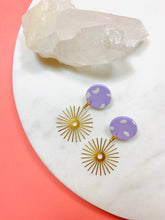 Load image into Gallery viewer, Purple Starburst Stud Earrings