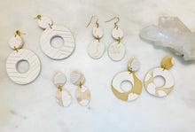 Load image into Gallery viewer, Blush & White Hoop Stud Earrings