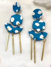 Load image into Gallery viewer, Turquoise & Brass Fringe Earrings
