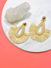 Load image into Gallery viewer, Rattan Teardrop Fringe Earrings