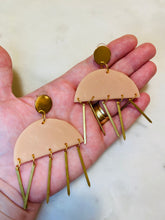 Load image into Gallery viewer, Blush Oversized Fringe Stud Earrings