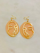 Load image into Gallery viewer, Blush Lady Face Pendant Earrings