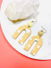Load image into Gallery viewer, Wheat Polka Dot Oversized Arch Earrings